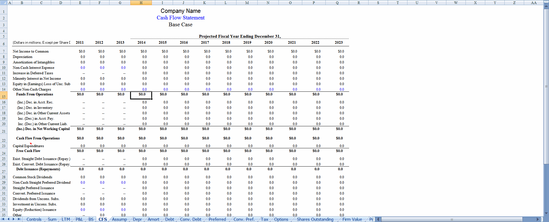 CFS sheet preview