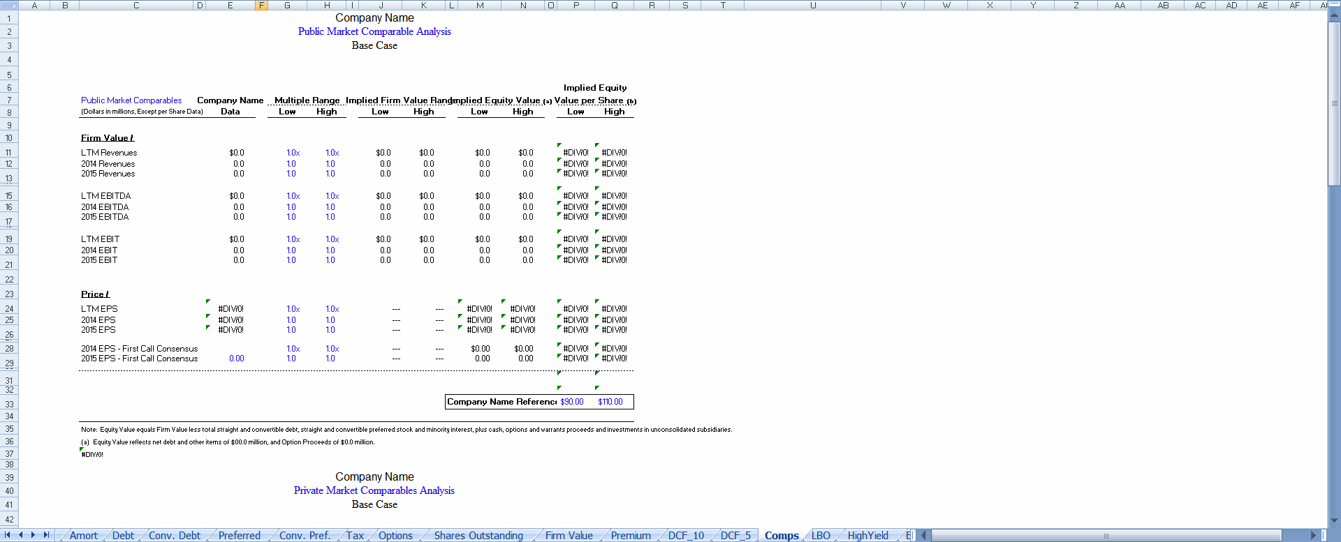 Comps sheet preview