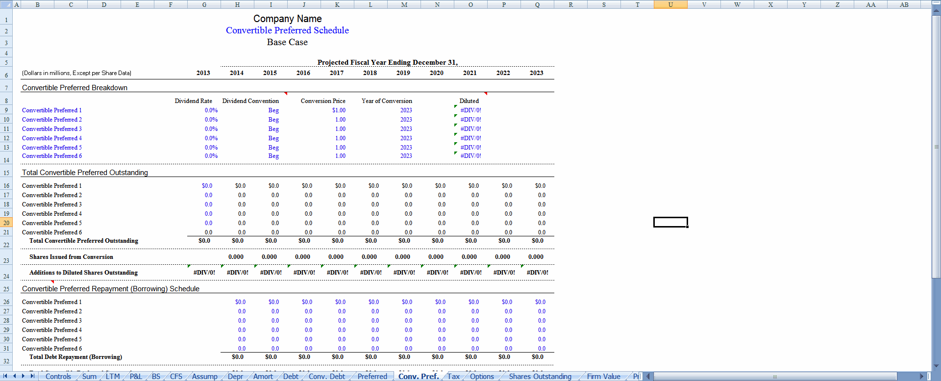Conv. Pref. sheet preview