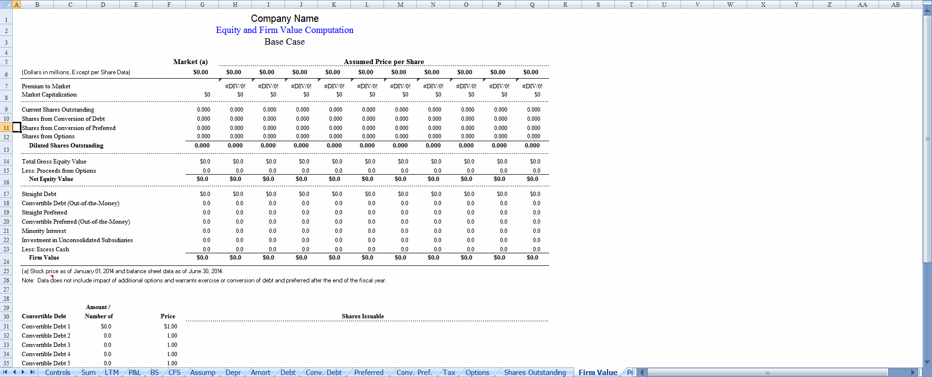 Firm Value sheet preview