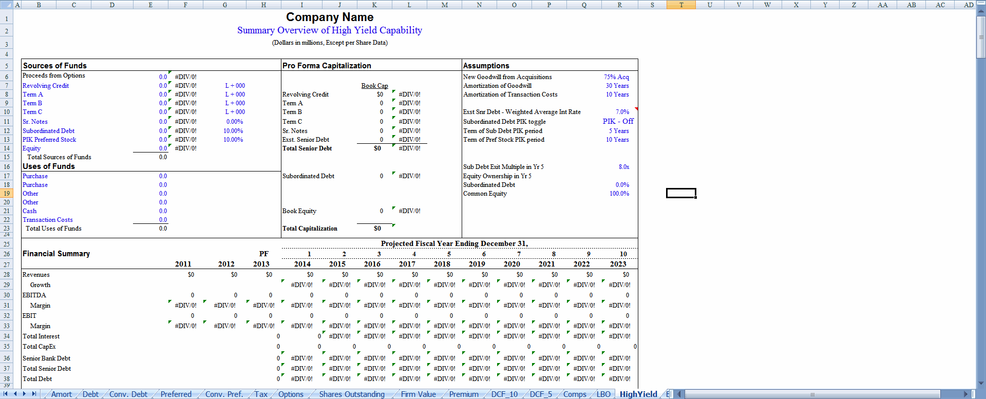 HighYield sheet preview