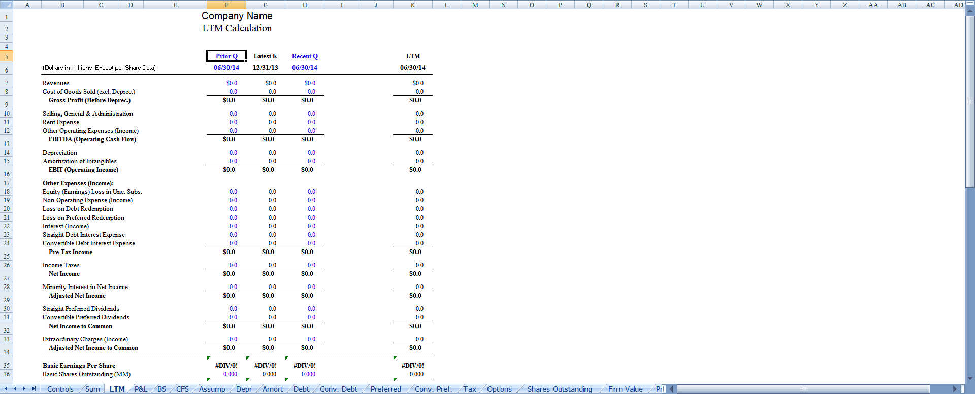 LTM sheet preview