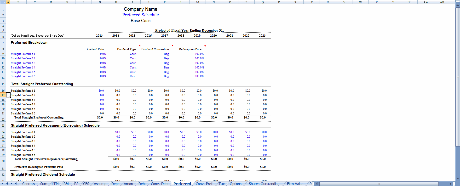 Preferred sheet preview