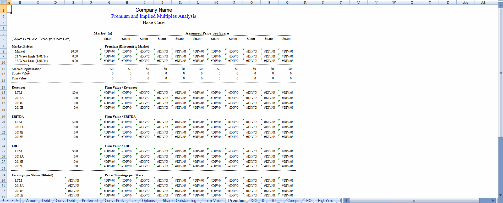 Premium sheet preview